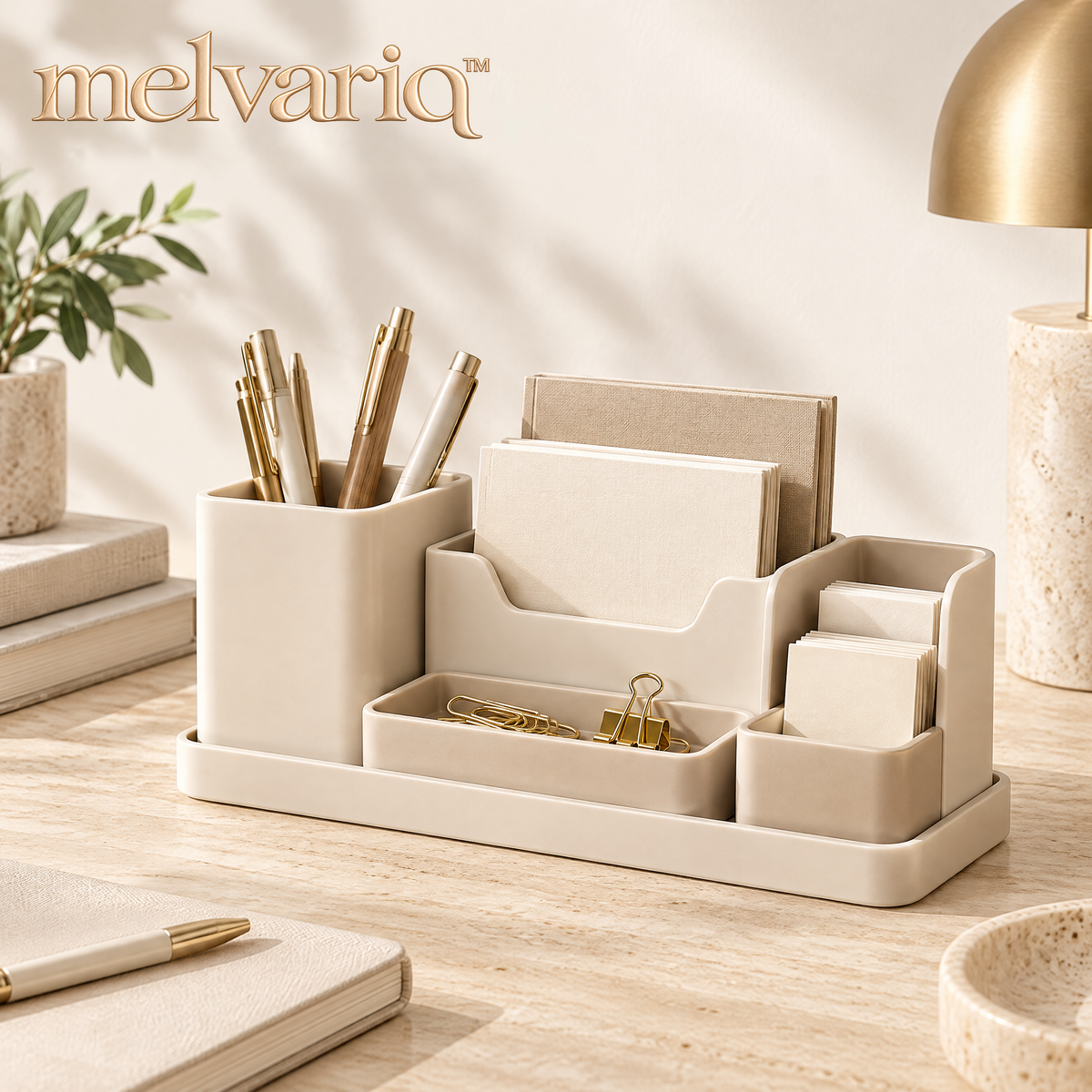 Melvariq™ Multi-Compartment Desktop Organizer