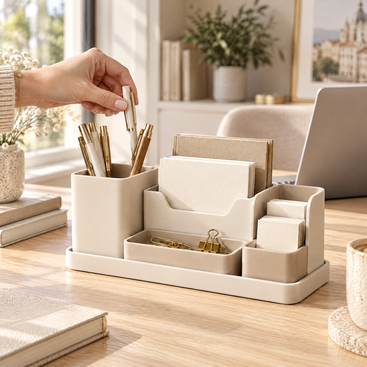 Melvariq™ Multi-Compartment Desktop Organizer