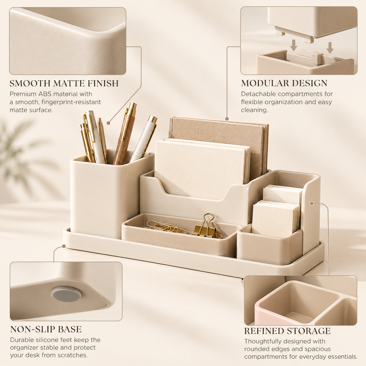 Melvariq™ Multi-Compartment Desktop Organizer