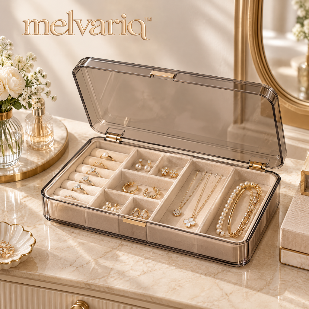Melvariq™ Clear-Lid Jewelry Organizer Box