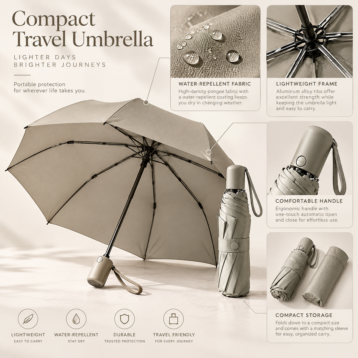 Melvariq™ Compact Folding Travel Umbrella