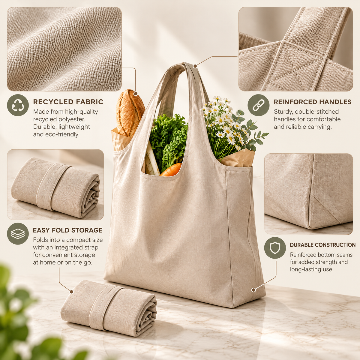 Melvariq™ Reusable Everyday Market Tote