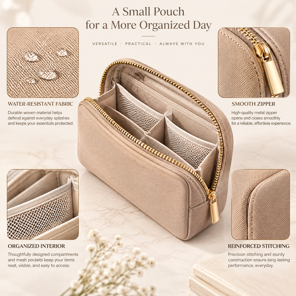 Melvariq™ Everyday Travel Cosmetic Pouch