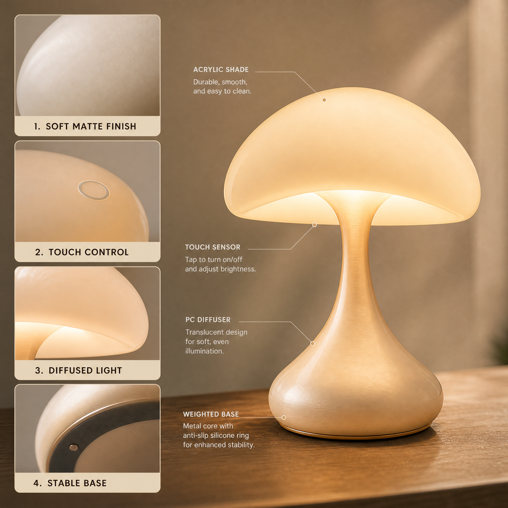 Melvariq™ Modern Mushroom Table Lamp